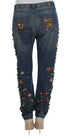 Dolce & Gabbana Crystal Roses Heart Embellished Jeans